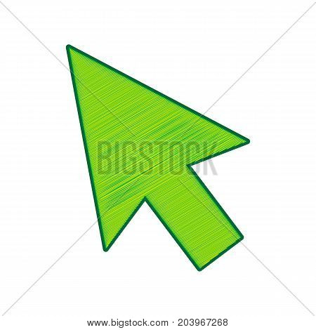 Arrow sign illustration. Vector. Lemon scribble icon on white background. Isolated