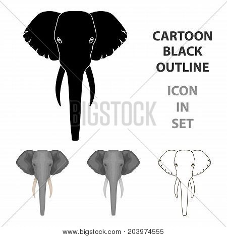 Elephant icon in cartoon design isolated on white background. Realistic animals symbol stock vector illustration.