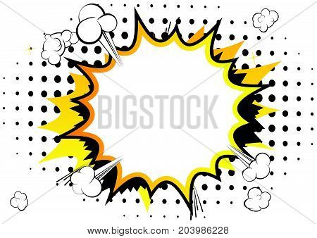 Vector illustrated comic book style background with speech bubbles.