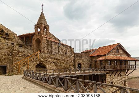 Monastery David Goreji large cave complex in Kakheti Georgia on the border with Azerbaijan