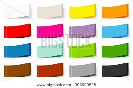 Set Of Fifteen Textile Label Color Stitching Mix