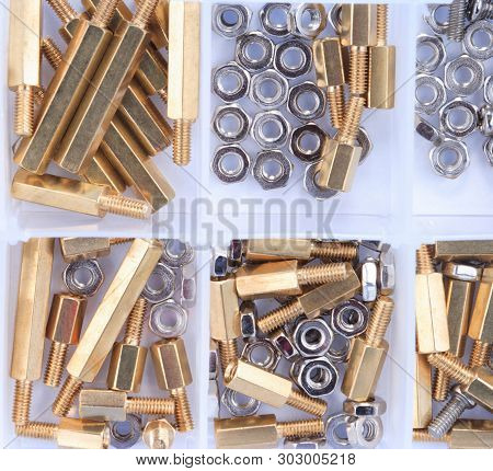 Brass Standoff Spacer Male And Female Set In Plastic Container