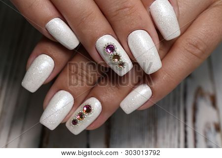 Cropped View Of Female Hands, Color Of 2019 Concept