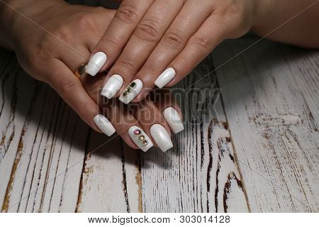 Cropped View Of Female Hands, Color Of 2019 Concept