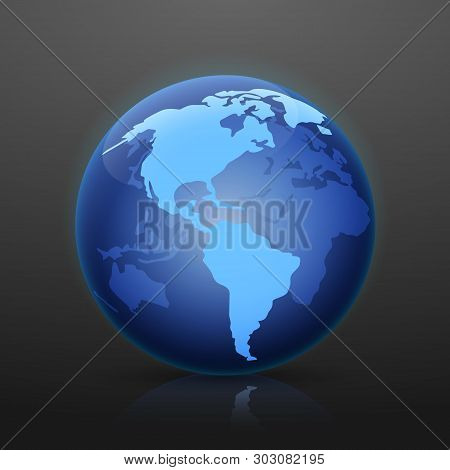 Elegant Blue See Through Crystal Globe Illustration