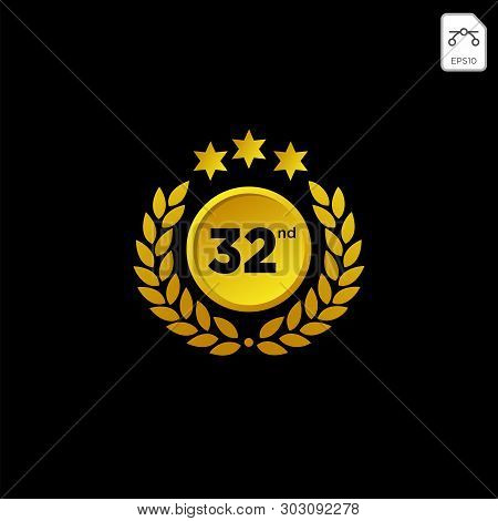Anniversary Emblem 1-99 Gold Luxury Vector Decoration Illustration