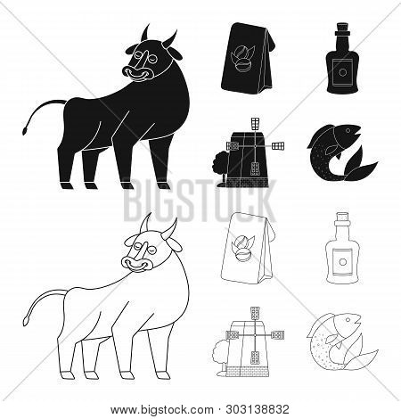 Vector Design Of  And Historic Icon. Set Of  And Country Stock Symbol For Web.