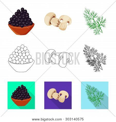 Vector Illustration Of Taste And Product Logo. Set Of Taste And Cooking Vector Icon For Stock.
