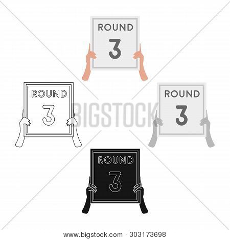 Boxing Ring Board Icon In Cartoon, Black Style Isolated On White Background. Boxing Symbol Stock Vec