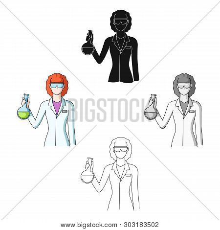 Chemist.professions Single Icon In Cartoon, Black Style Vector Symbol Stock Illustration Web.