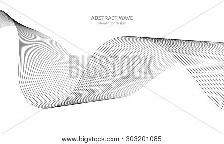 Abstract Wave Element For Design. Digital Frequency Track Equalizer. Stylized Line Art Background. V
