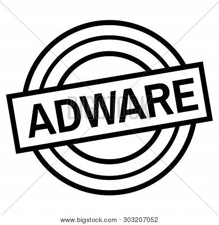 Adware Stamp On White. Stamps And Labels Series.