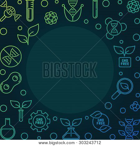 Gmo Free Vector Colorful Concept Outline Frame Or Illustration On Dark Background