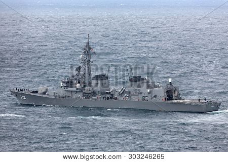 Sydney, Australia - October 11, 2013: Js Makinami Takanami Class Destroyer Of The Japan Maritime Sel