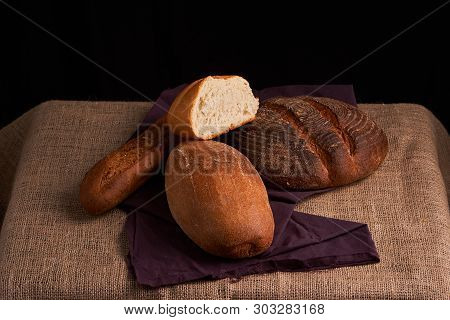 Breads Concept Of Teasty Home Food Close Up On Table