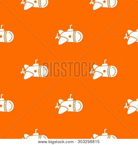 Submarine With Round Nose Pattern Vector Orange For Any Web Design Best