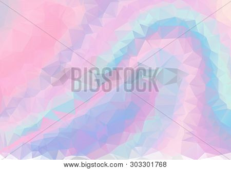 Abstract Triangular Background, With Pastel Colors Inspired From The 80s 90s Aesthetics. Holographic