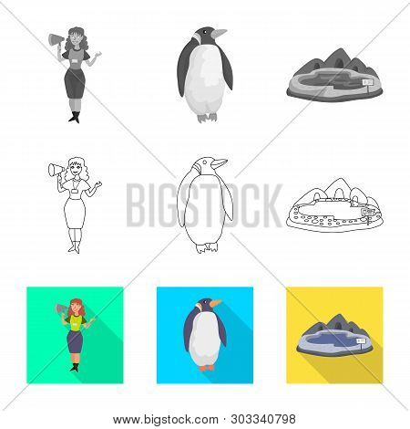 Vector Design Of Nature  And Fun  Symbol. Set Of Nature  And Entertainment Stock Symbol For Web.