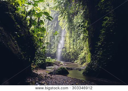 View At Tukad Cepung Waterfall At Bali, Indonesia