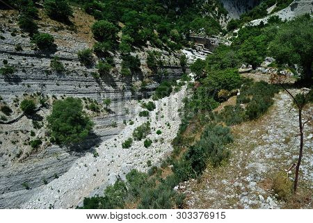 View Of Flumineddu River Near Gorropu Canyon