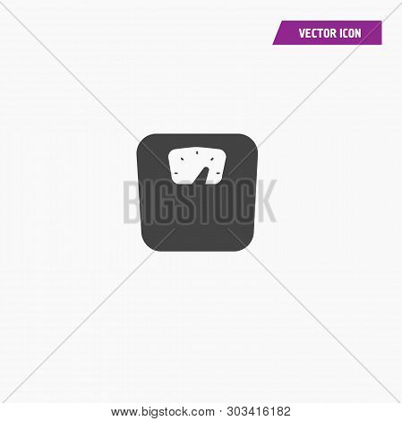 Black Flat Scales For Measuring The Weight Of A Human Icon - Vector