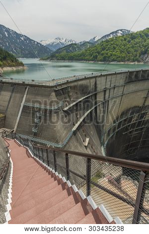 Kurobe Daiyon Dam In Tateyama Kurobe Alpine Route In Japan