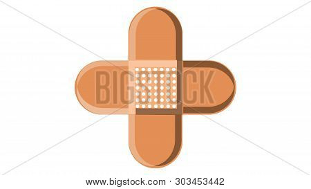 A Beautiful Medical Beige Antibacterial Flesh Plaster For Sticking Wounds And Cuts On The Skin And D