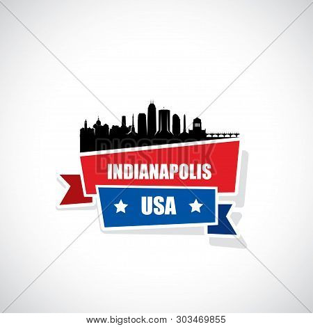 Indianapolis Skyline, Indiana - Vector Illustration - Vector