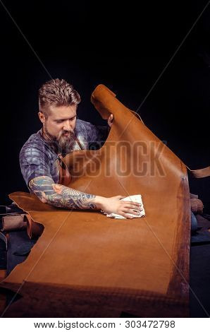 Tanner Of Leather Keen On Ones Business At Workshop
