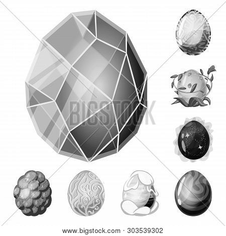 Vector Illustration Of Monster  And Fantasy Logo. Set Of Monster  And Big Vector Icon For Stock.