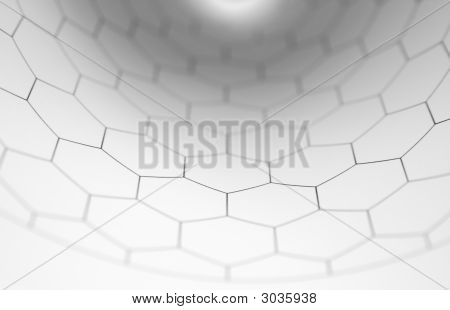 Esagono grafico curvando verso l'interno