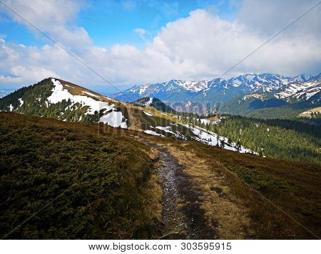 Mountains Landscape In Early Spring - Snow In The Mountains