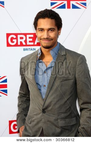 LOS ANGELES - 24 februar: Elliot Knight ankommer på den store britiske Film Reception på den britiske ulemper