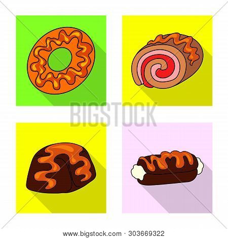 Vector Illustration Of Confectionery And Culinary Logo. Collection Of Confectionery And Colorful Vec