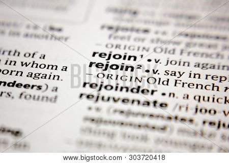 Word Or Phrase Rejoin  In A Dictionary.