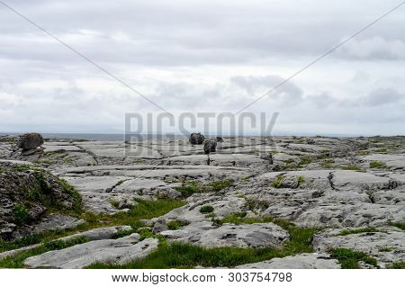 The Burren Region, Clare, Ireland. The Burren Measures 250 Square Kilometres And Is Enclosed Roughly