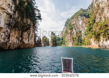 Blue Lake In Chiewlarn Surat Thani Thailand. Beautiful Of Nature And Calm