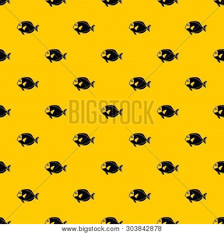 Surgeon Fish Pattern Seamless Vector Repeat Geometric Yellow For Any Design