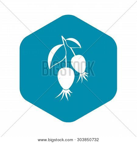 Dogrose Berries Branch Icon. Simple Illustration Of Dogrose Berries Branch Vector Icon For Web