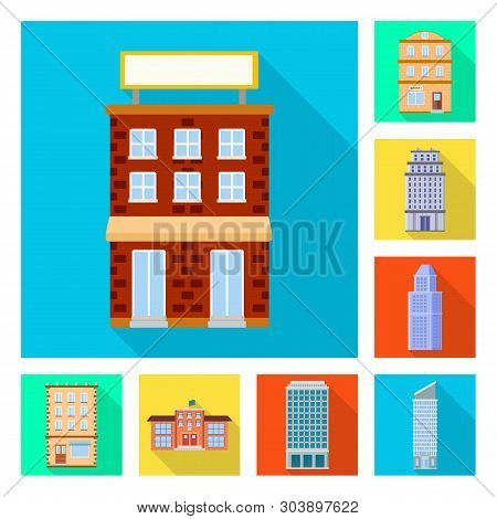 Vector Design Of Municipal And Center Logo. Collection Of Municipal And Estate   Vector Icon For Sto