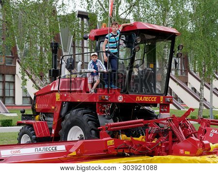 Gomel, Belarus - May 26, 2019: Open Exhibition Of Agricultural Equipment.