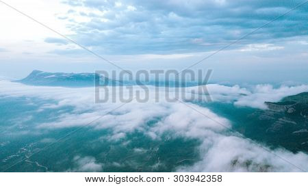 Storm Clouds In The Mountains On A Summer Morning.