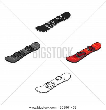Snowboarding Icon In Cartoon, Black Style Isolated On White Background. Ski Resort Symbol Stock Vect