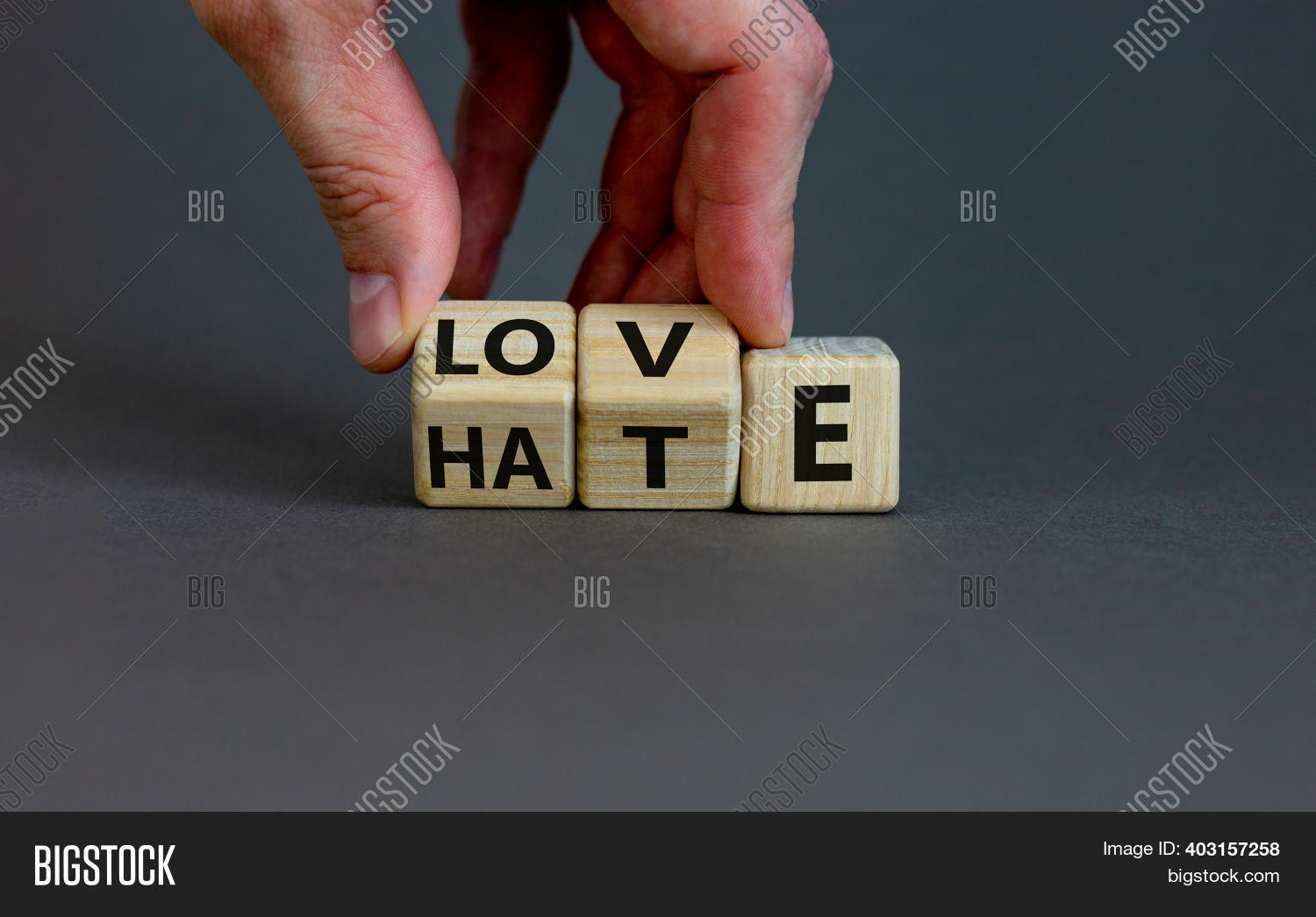 Hate Love Symbol. Hand Image & Photo (Free Trial) | Bigstock