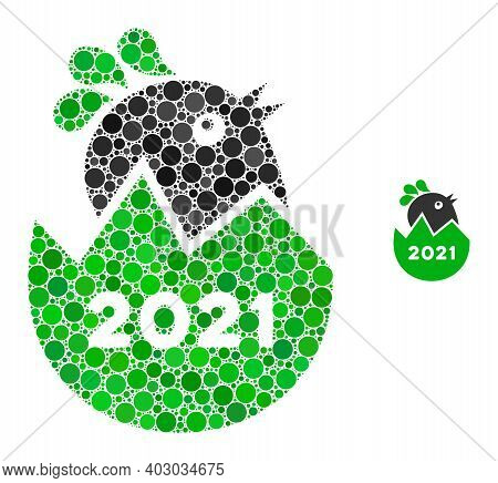 2021 Hatch Chick Composition Of Filled Circles In Variable Sizes And Shades. Vector Filled Circles A