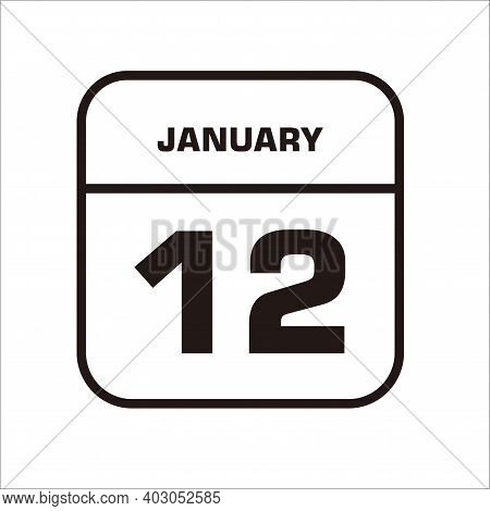 Calendar Icon 12 Isolated On White Background, Calendar Icon Vector Flat Modern, Calendar Icon, Cale