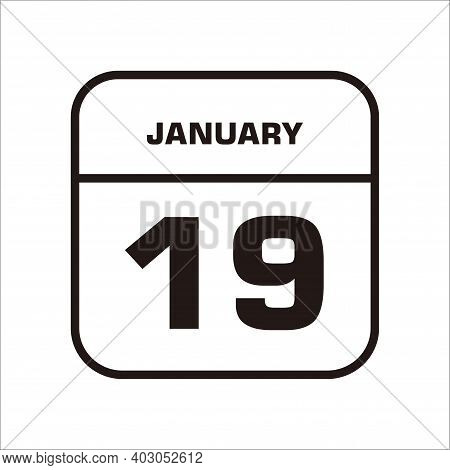 Calendar Icon 19 Isolated On White Background, Calendar Icon Vector Flat Modern, Calendar Icon, Cale