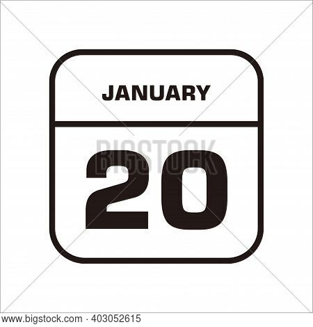 Calendar Icon 20 Isolated On White Background, Calendar Icon Vector Flat Modern, Calendar Icon, Cale