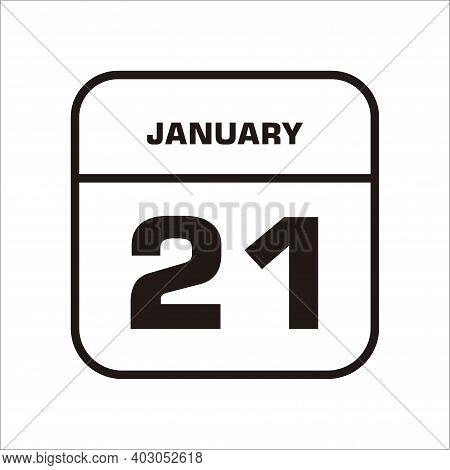 Calendar Icon 21 Isolated On White Background, Calendar Icon Vector Flat Modern, Calendar Icon, Cale