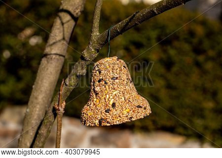 Bell From Various Grains, A Delicacy For All The Birds In The Garden